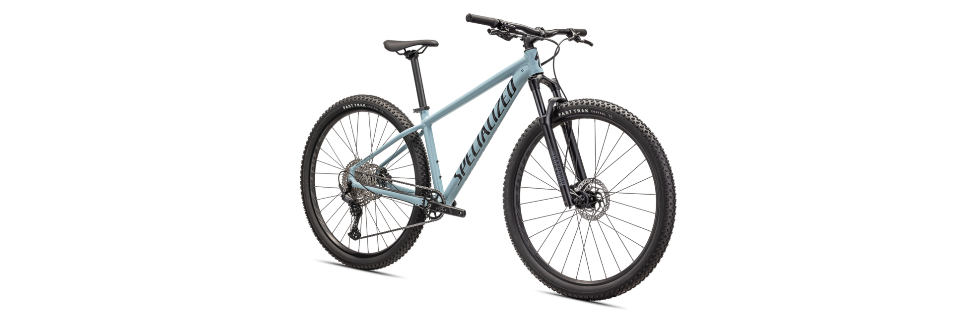 Specialized MTN Bike, Arctic Blue - Black Front Side View
