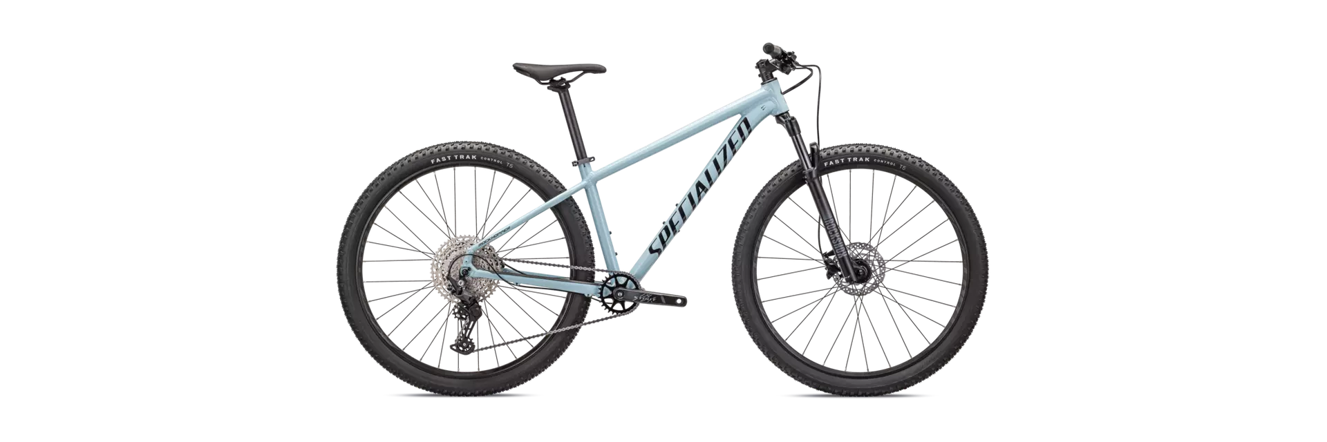 Specialized MTN Bike, Arctic Blue - Black side view