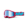 Women's Pink band 100% mountain bike goggles with blue lens