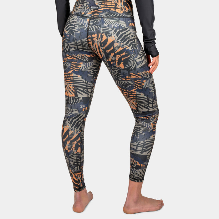 BLACKSTRAP WOMEN'S PINNACLE ALL-SEASON BASE LAYER leggings Safari Juniper back with model