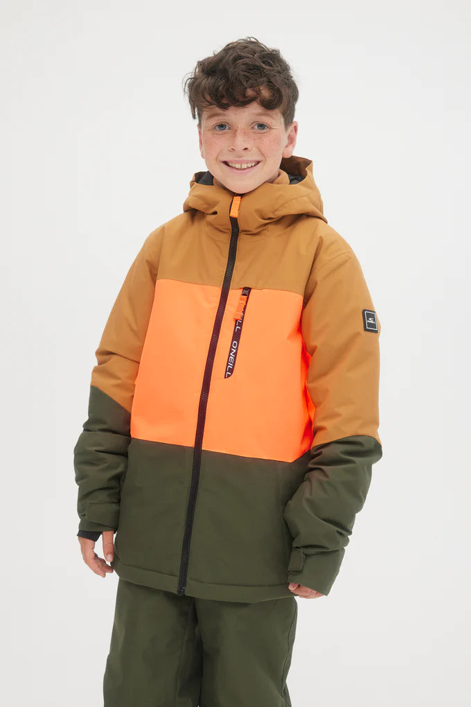 O'Neill Carbonite Jacket - Boys- rich caramel front with modol