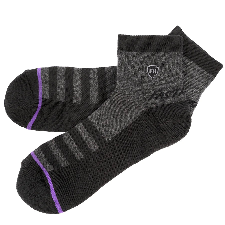 Fasthouse Cruzer Tech Ankle Sock - Heather grey - Purple