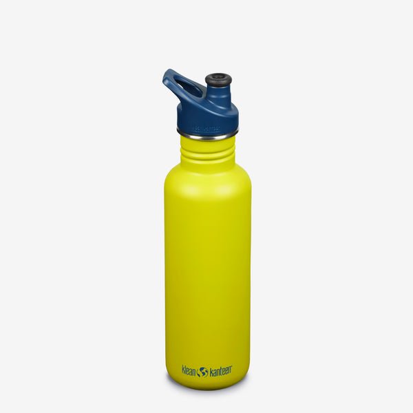 Klean Kanteen Water Bottle, Classic, Sport Cap, 27 Ounce Brushed Stainless Steel