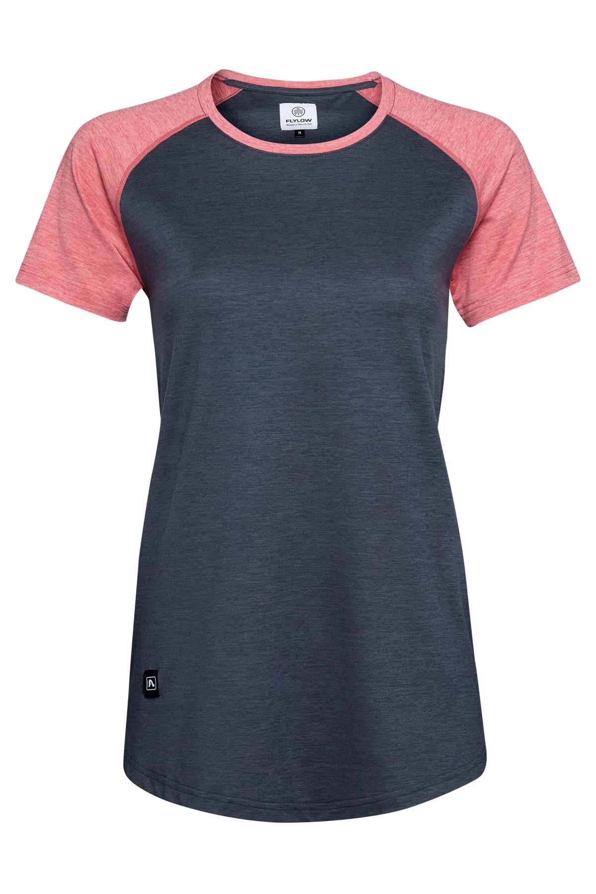 Flylow Jessi Shirt - Women's bike apparel baseball t shirt style Night blue - Alpenrose pink