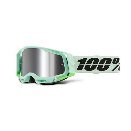 Bike Goggles, Light green dark green and white, mirrored lens