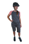Flylow Jessi Shirt - Women's bike apparel baseball t shirt style Night blue - Alpenrose pink
