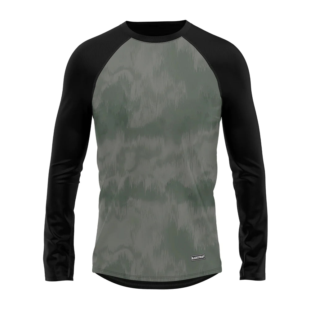 MEN'S SKYLINER ALL-SEASON BASE LAYER CREWNECK front top glitch forest