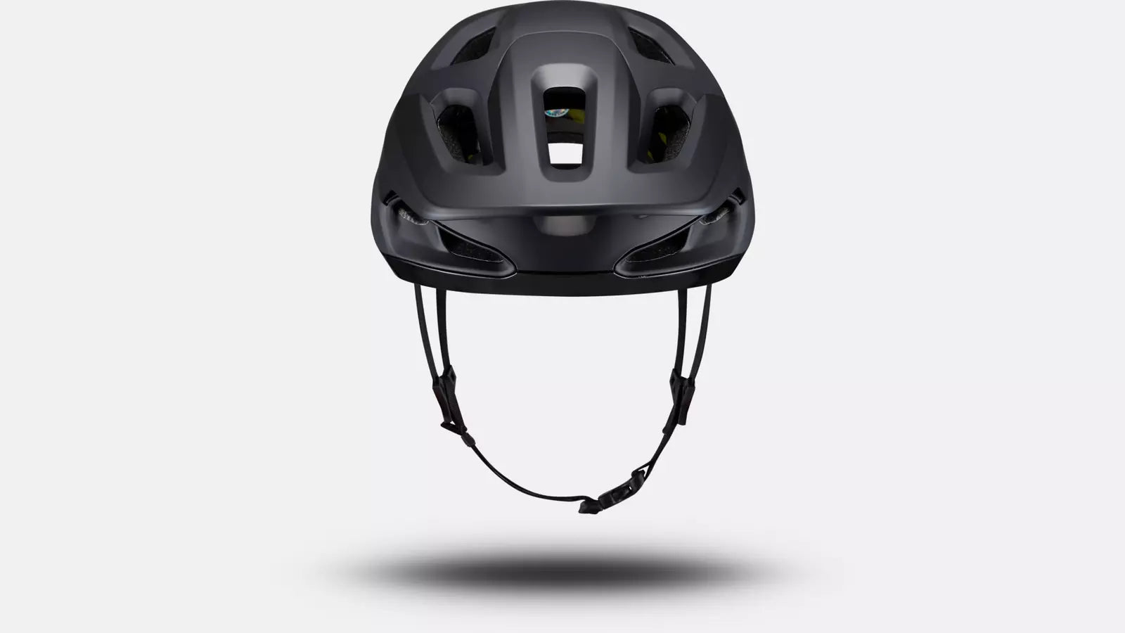 Black Tactic Mips Specialized Bike Helmet with visor, Front View