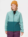 Marmot Women's Rocklin Full Zip Jacket Blue Agave/ Dark Jungle Fleece Zip up Front