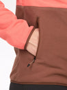 Marmot Women's Rocklin Full Zip Jacket Grapefruit/ Pinecone closeup