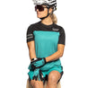 Fasthouse Alloy Sidewinder Women's Short Sleeve Jersey - Black/Teal outfit kit