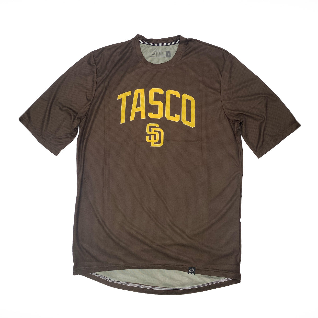 TASCO SenDiego Jersey - San Diego Padres biking jersey, brown and yellow vintage jersey colors