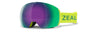 Zeal- Portal XL Rail Lock System OTG Ski & Snowboard Goggles w/ Bonus Lens neon green