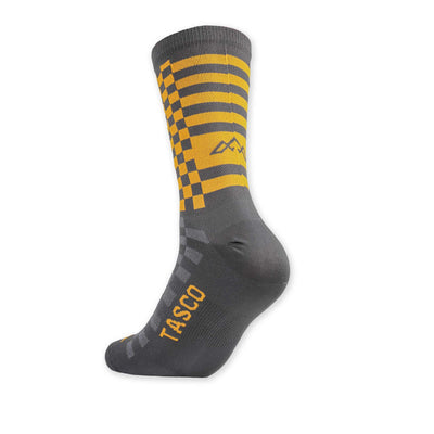 TASCO MTB Ridgeline Socks checkmate, grey and yellow heel image