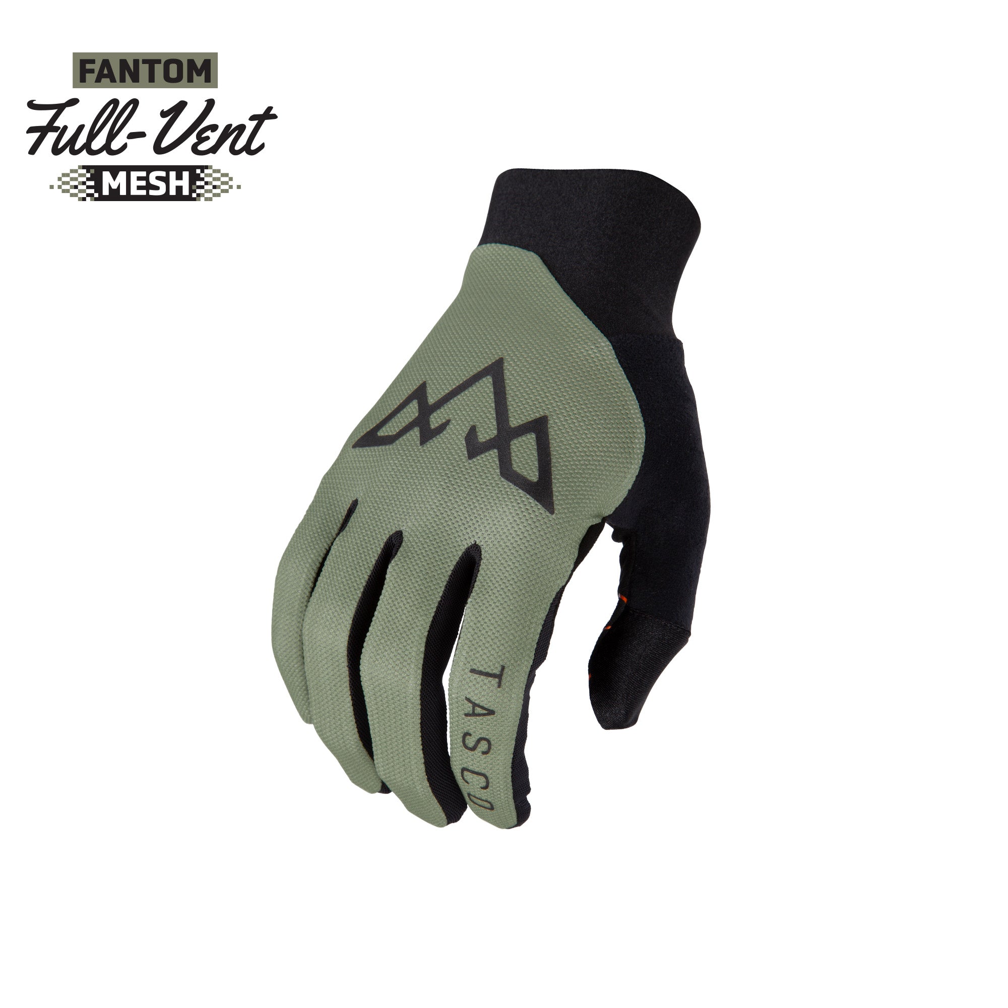 TASCO MTB Fantom Ultralite bike gloves in sage and black
