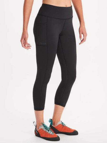  Black 7/8 leggings for women with pocket on right leg
