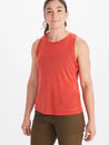 Classic women's tank with UPF and Anti-microbial fabric - coral, front