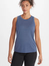 Classic women's tank with UPF and Anti-microbial fabric - blue, front
