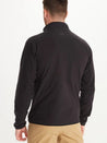 Men's Black Full- zip mid layer fleece jacket. Back. 