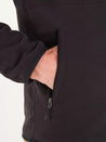 Men's Black Full- zip mid layer fleece jacket. zippered pockets. 