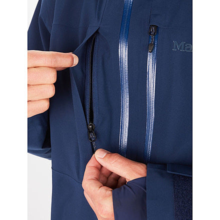 Dark Blue, Full Zip Men's Techwear Jacket, waterproof, shell jacket with water resistant zippers