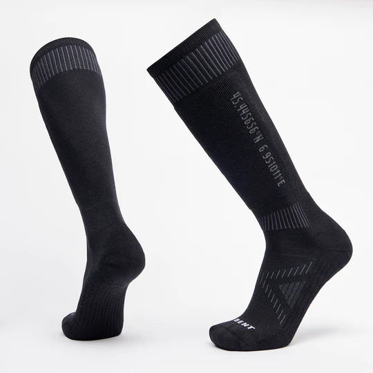 Black Le Bent Core Light Snow Sock - Covers the shin
