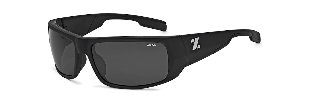 Zeal- Snapshot Polarized Sunglasses Matte Black Frame, Dark Grey Lenses