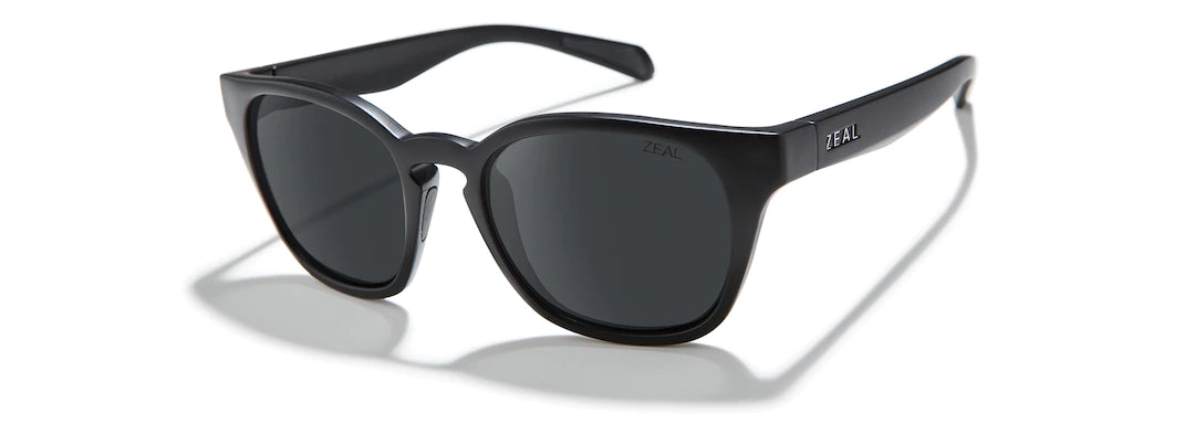 Zeal- Windsor Polarized Sunglasses - Matte Black Frame, Black lenses
