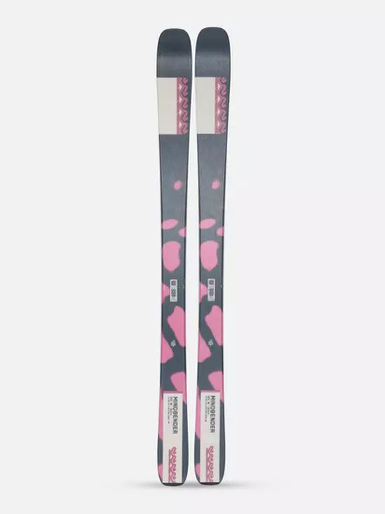 K2 Women's Mindbender 90 C Skis - Pink, grey and cream top design