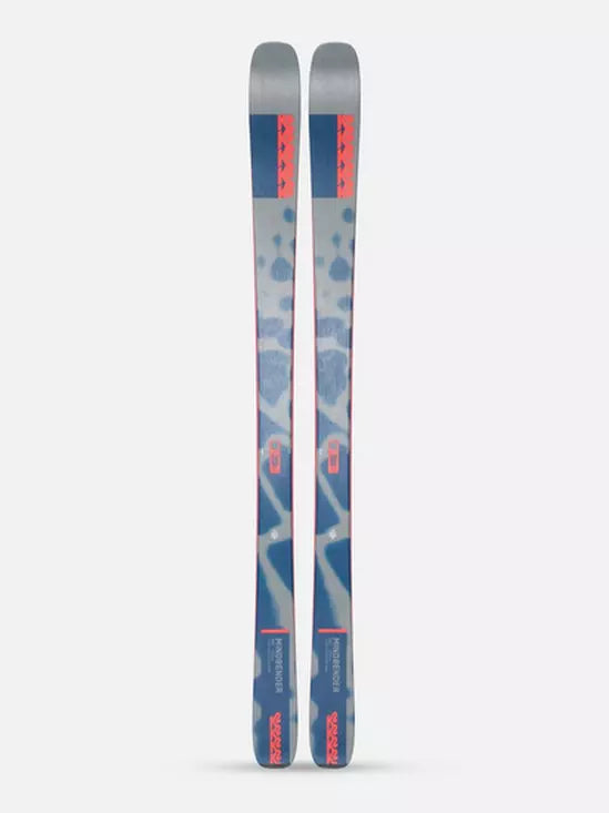 K2 Mindbender 90 C skis with Blue, Grey and Red top design