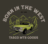 TASCO MTB- Out West T Shirt Green with Yellow Vintage truck