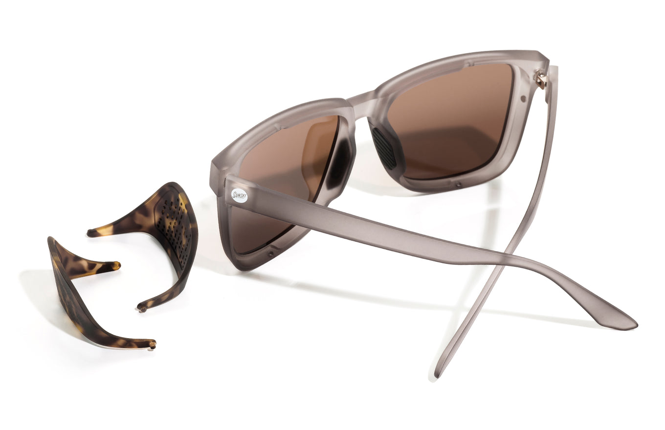 Sunski Couloir Sunglasses- Mist frame amber lens removeable side protection