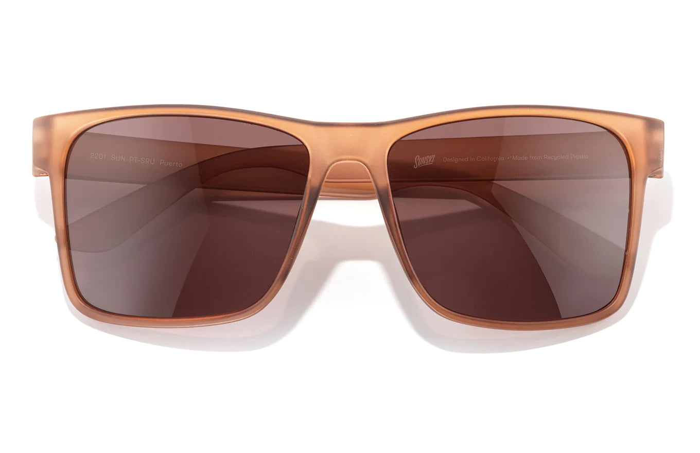 Sunski puerto sunglasses- Sienna frame Ruby lens Polarized, high optics, made from recycled plastic